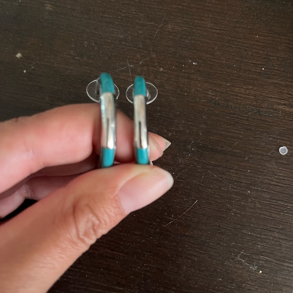 Chicos sterling silver and turquoise earrings